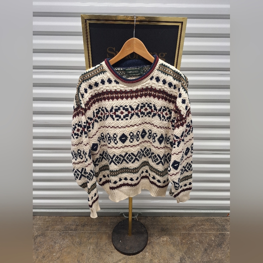 Vintage Landscape Knit Sweater LARGE